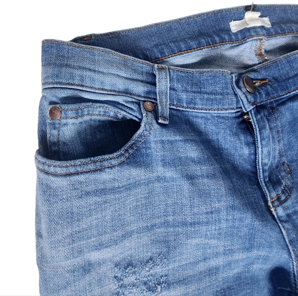 Eileen Fisher Organic Cotton Denim Jeans Size 2P Classic Stretch Light Distress. - Picture 4 of 8